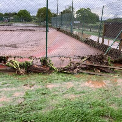 Tennis Courts After The Flood On 9th May 2023